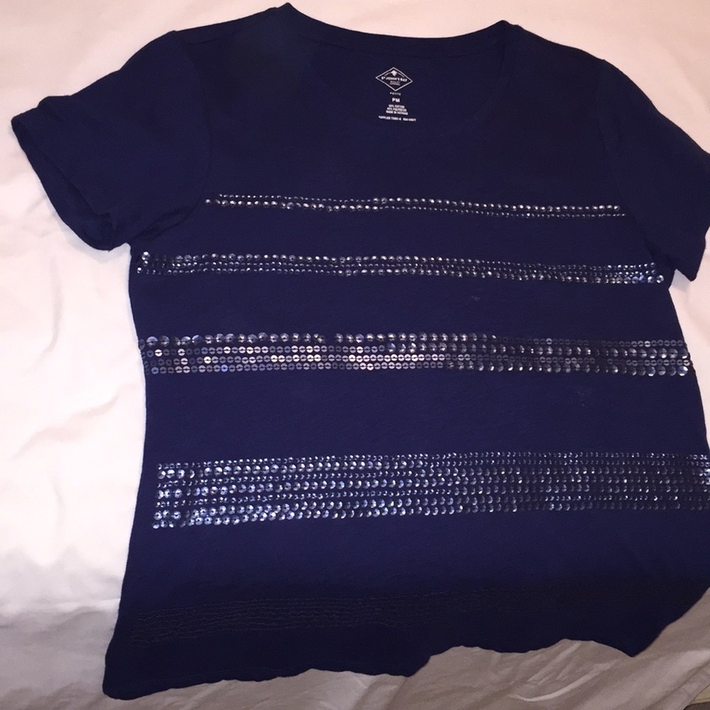 Navy sequined tee